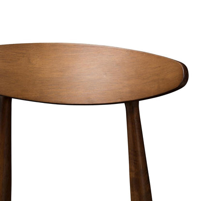 Leather Upholstered Walnut Finished Bar Stool (Set of 2)