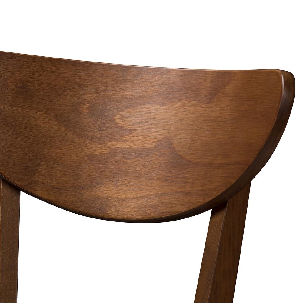 Leather Upholstered Walnut Finished Counter Stool (Set of 2)