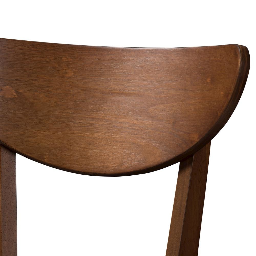 Leather Upholstered Walnut Finished Bar Stool (Set of 2)