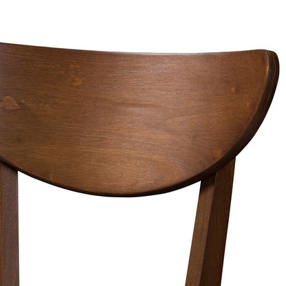 Leather Upholstered Walnut Finished Bar Stool (Set of 2)