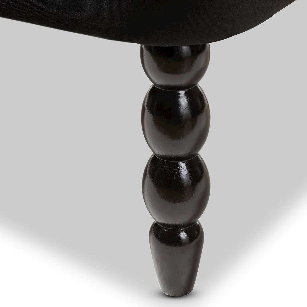 Black Velvet Fabric Upholstered 2-seater Loveseat