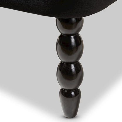 Black Velvet Fabric Upholstered 2-seater Loveseat