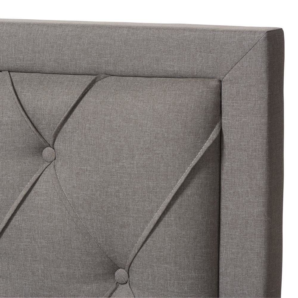 Light Grey Fabric Upholstered Queen Size Storage Bed