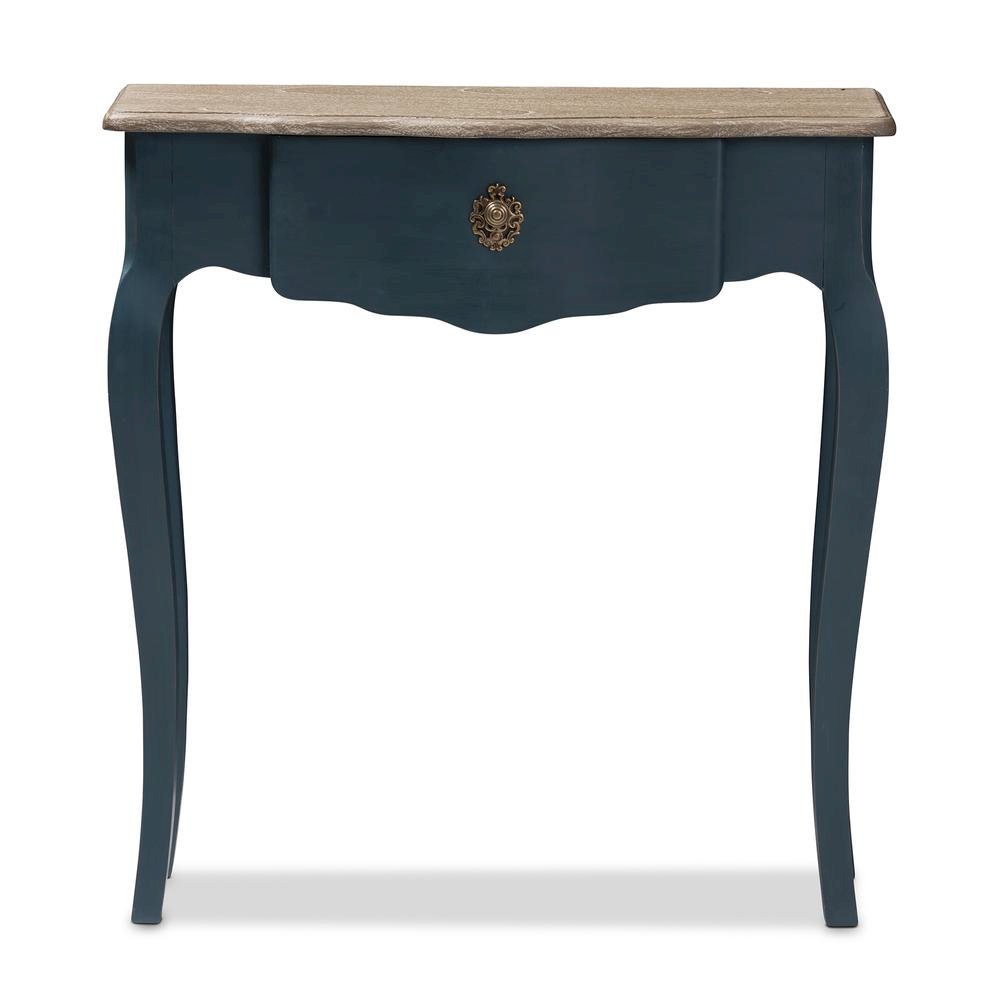 Baxton Studio Mazarine Classic and Provincial Blue Spruce Finished Console Table