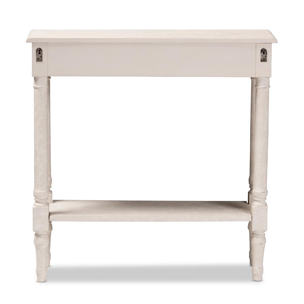 Ariella Country Cottage Farmhouse Whitewashed 1-Drawer Console Table