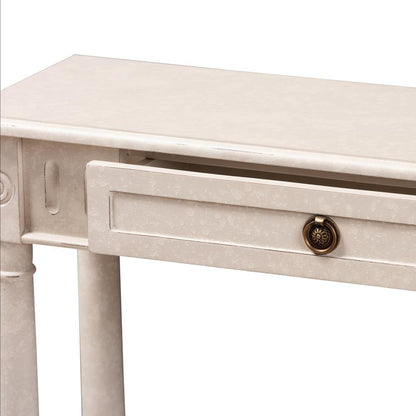 Ariella Country Cottage Farmhouse Whitewashed 1-Drawer Console Table