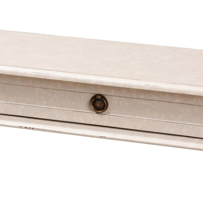 Ariella Country Cottage Farmhouse Whitewashed 1-Drawer Console Table