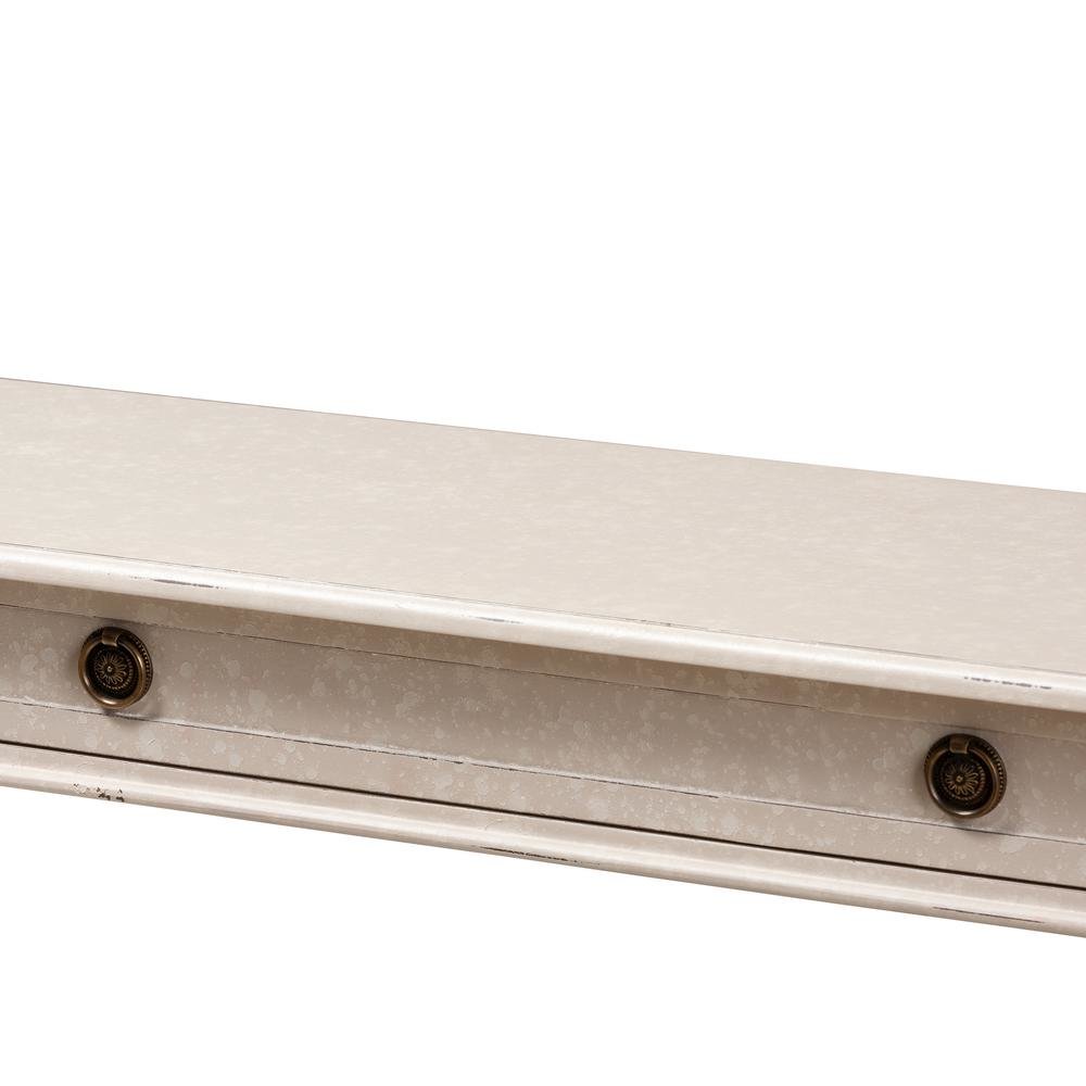 Ariella Country Cottage Farmhouse Whitewashed 1-Drawer Console Table