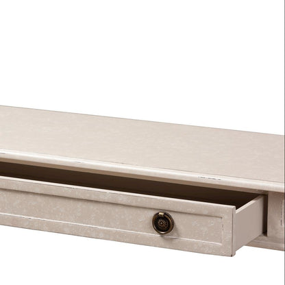 Ariella Country Cottage Farmhouse Whitewashed 1-Drawer Console Table