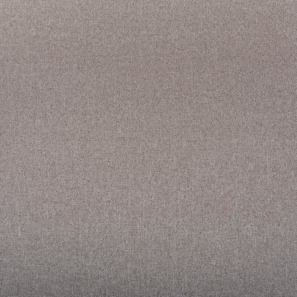 Grey Fabric Upholstered Walnut Brown Finished Wood Ottoman