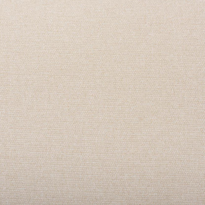 Light Beige Fabric Upholstered Walnut Brown Finished Wood Ottoman