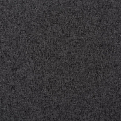Dark Grey Fabric Upholstered Walnut Brown Finished Wood Ottoman