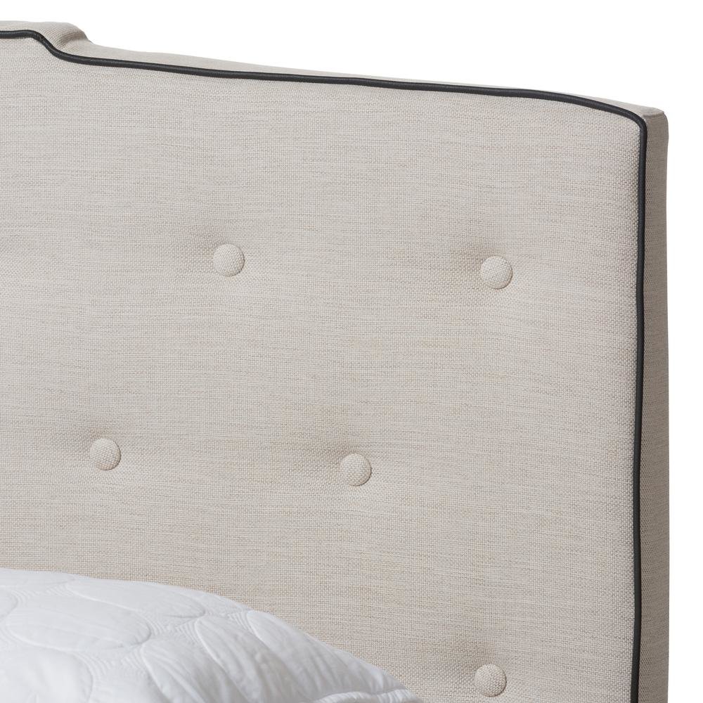 Vivienne Modern and Contemporary Light Beige Fabric Upholstered Full Size Bed