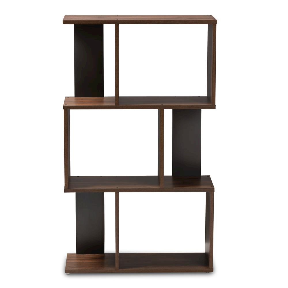 Legende Modern and Contemporary Brown and Dark Grey Finished Display Bookcase
