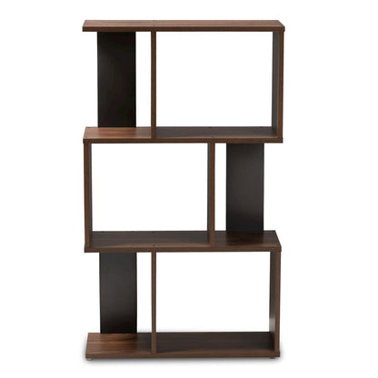 Legende Modern and Contemporary Brown and Dark Grey Finished Display Bookcase