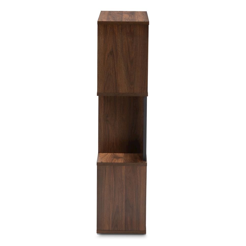 Legende Modern and Contemporary Brown and Dark Grey Finished Display Bookcase