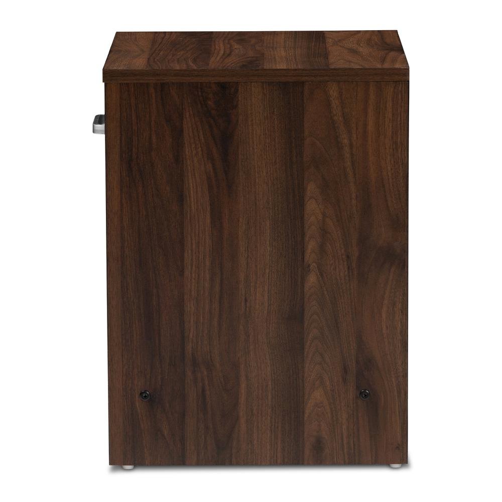 1-Drawer Dark Brown and Dark Grey Finished Nightstand