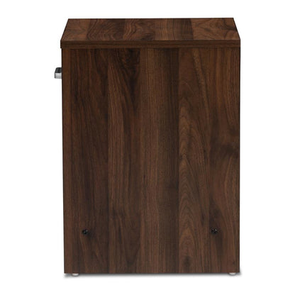 1-Drawer Dark Brown and Dark Grey Finished Nightstand