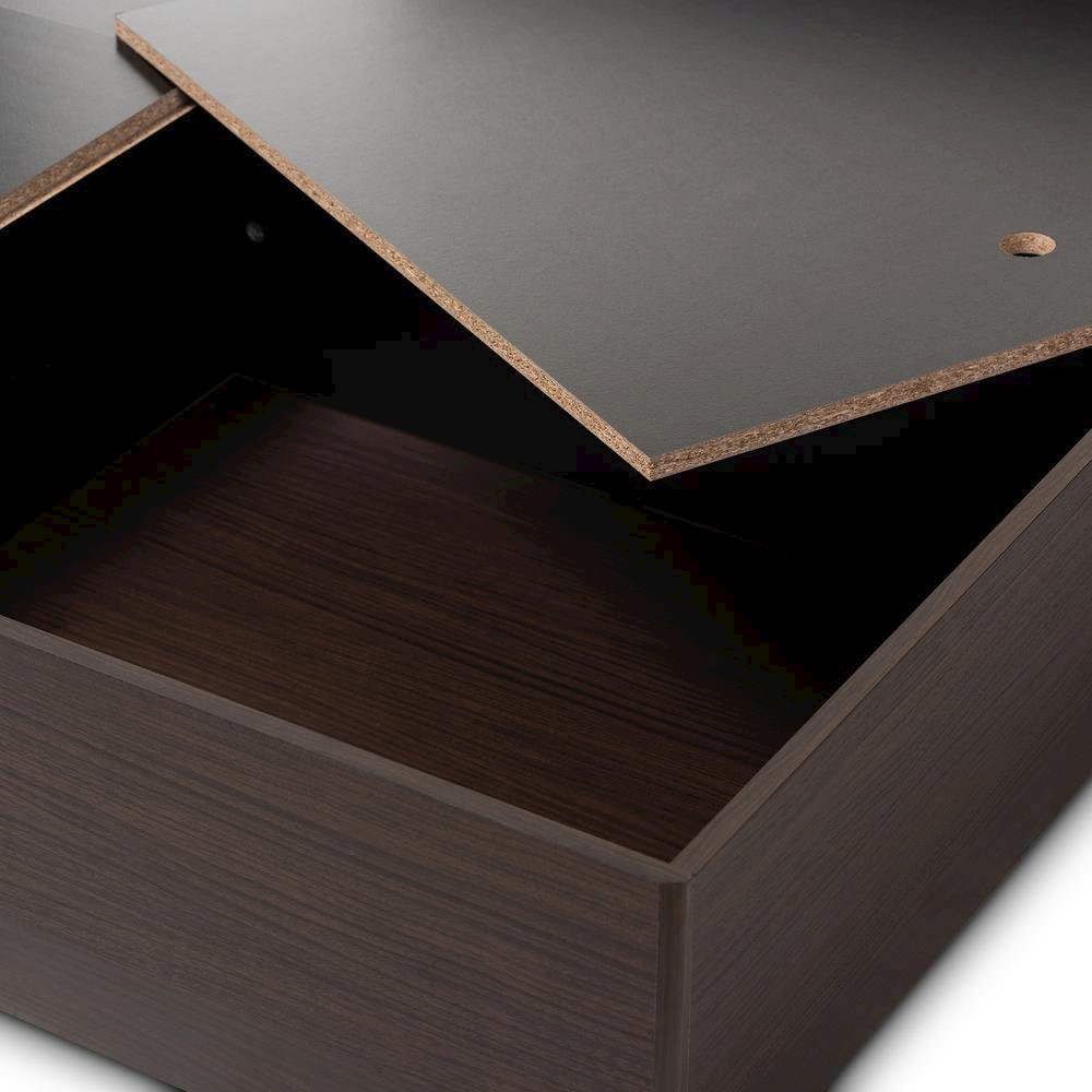 Larsine Modern and Contemporary Brown Finished Queen Size Platform Storage Bed