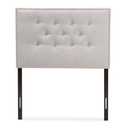 Greyish Beige Fabric Upholstered Twin Size Headboard