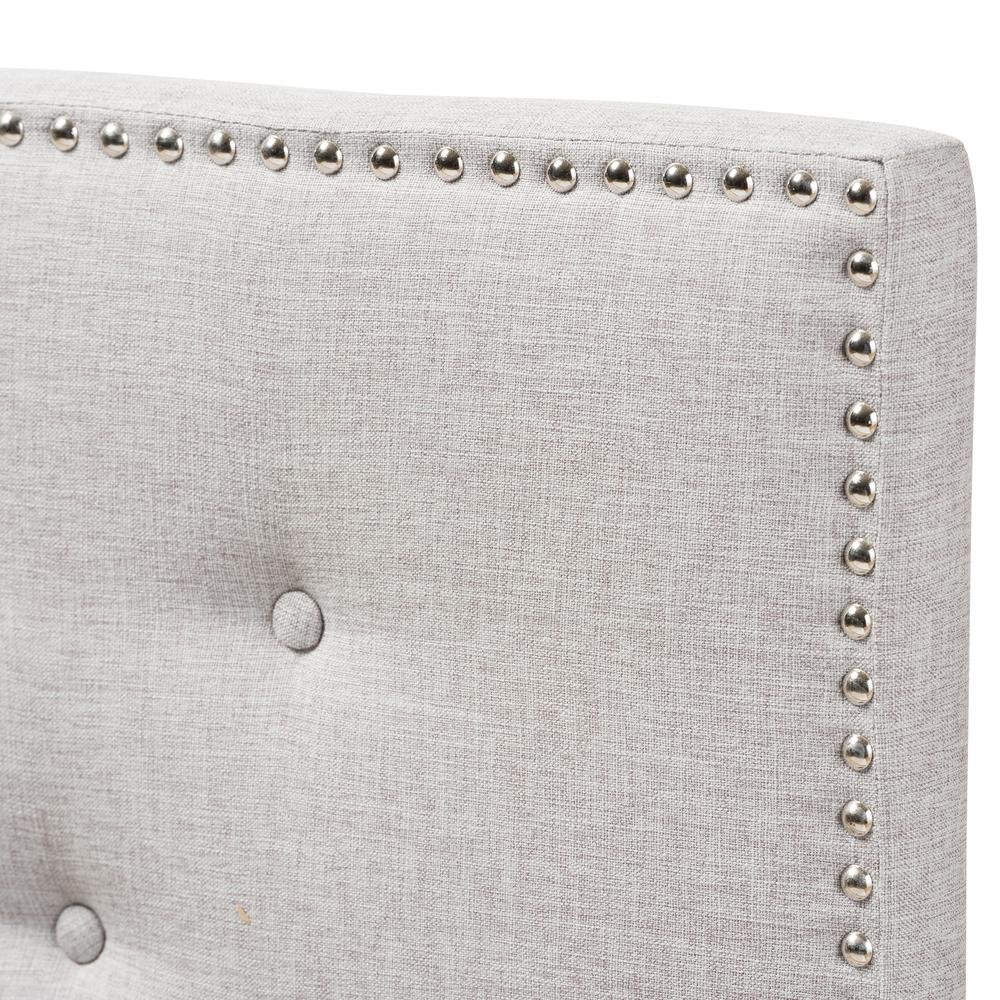 Greyish Beige Fabric Upholstered Twin Size Headboard