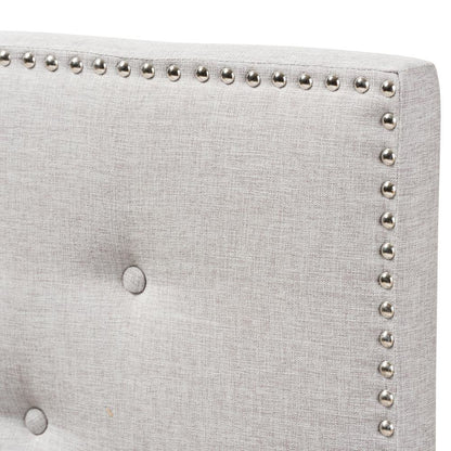 Greyish Beige Fabric Upholstered Twin Size Headboard