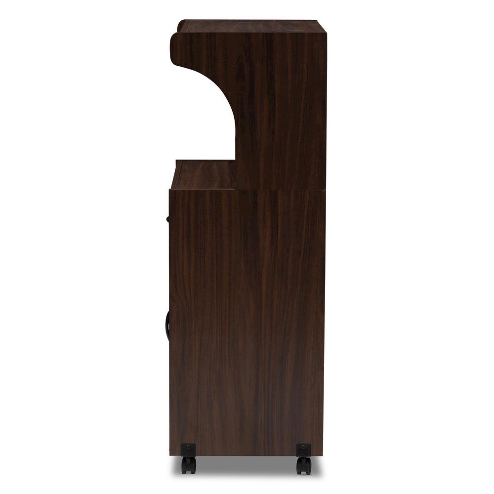 Tannis Modern and Contemporary Dark Walnut Finished Kitchen Cabinet