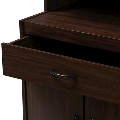Tannis Modern and Contemporary Dark Walnut Finished Kitchen Cabinet