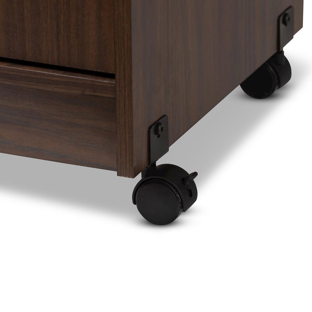 Tannis Modern and Contemporary Dark Walnut Finished Kitchen Cabinet