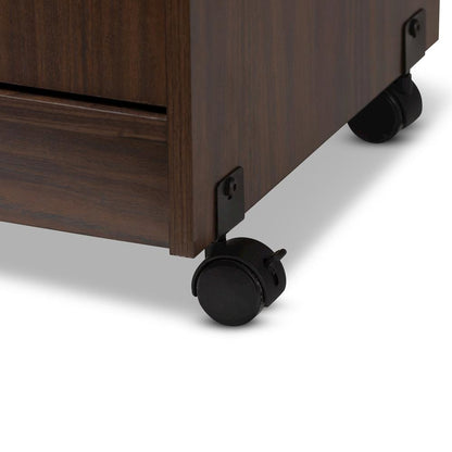 Tannis Modern and Contemporary Dark Walnut Finished Kitchen Cabinet
