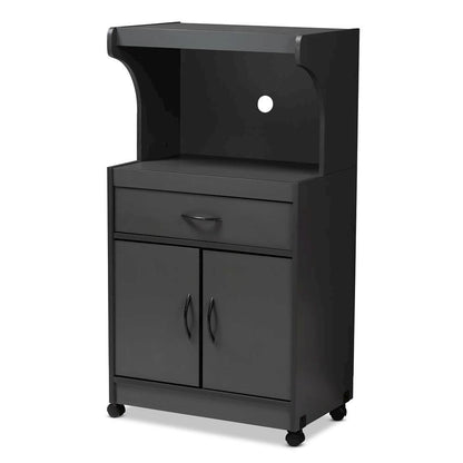 Baxton Studio Tannis Modern and Contemporary Dark Grey Finished Kitchen Cabinet