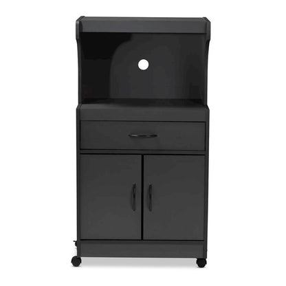 Baxton Studio Tannis Modern and Contemporary Dark Grey Finished Kitchen Cabinet