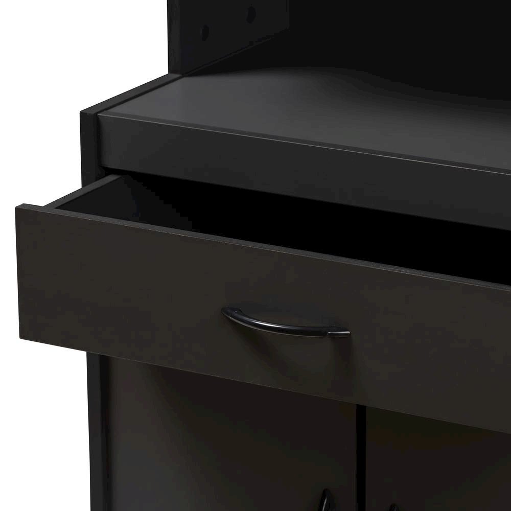 Baxton Studio Tannis Modern and Contemporary Dark Grey Finished Kitchen Cabinet