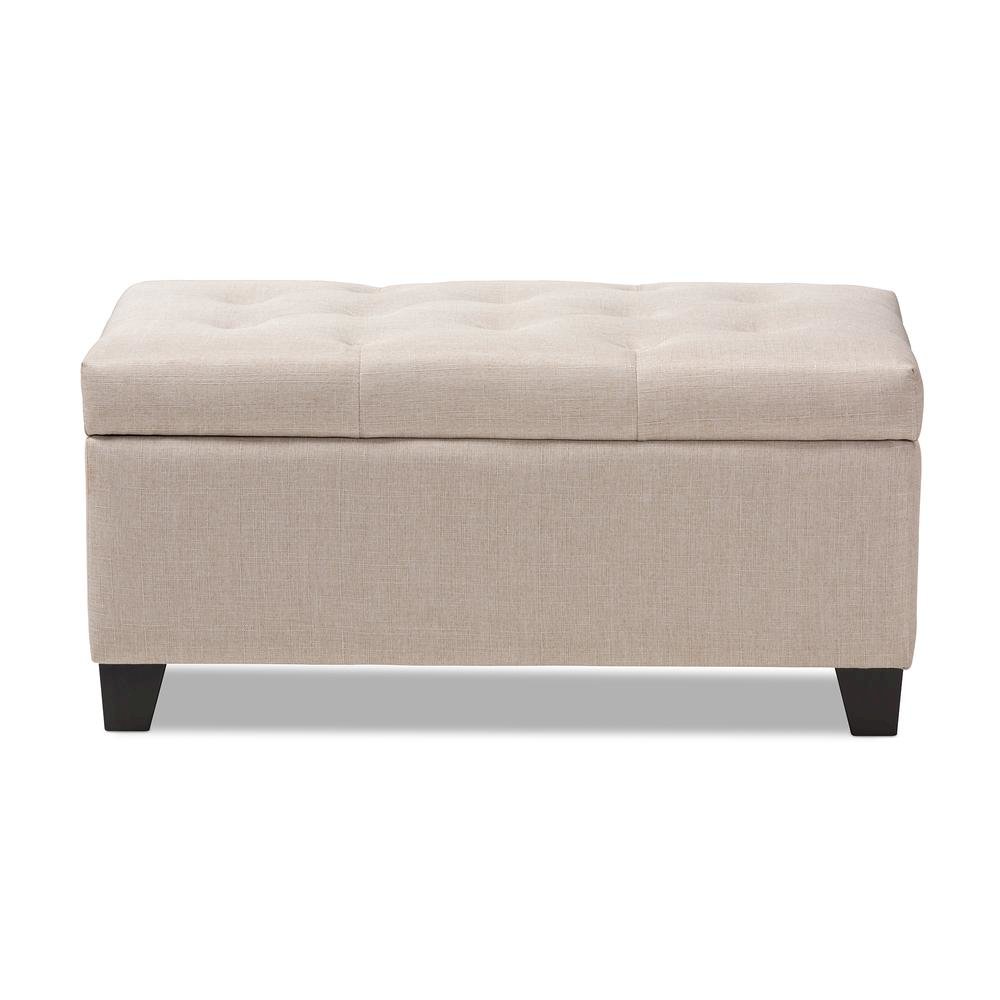 Michaela Modern and Contemporary Beige Fabric Upholstered Storage Ottoman