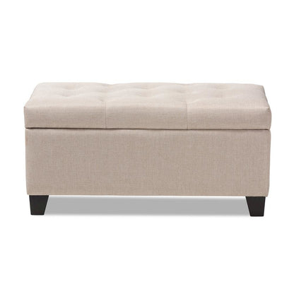 Michaela Modern and Contemporary Beige Fabric Upholstered Storage Ottoman