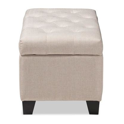Michaela Modern and Contemporary Beige Fabric Upholstered Storage Ottoman