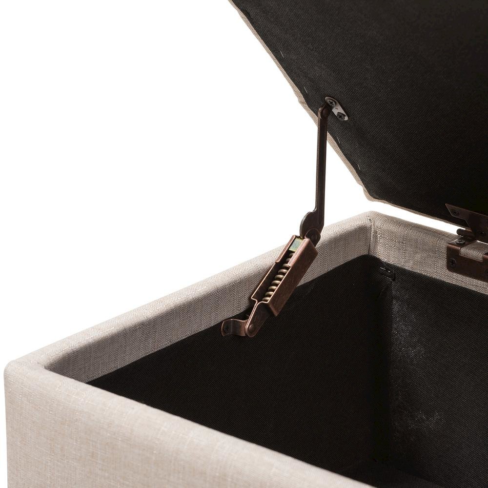 Michaela Modern and Contemporary Beige Fabric Upholstered Storage Ottoman