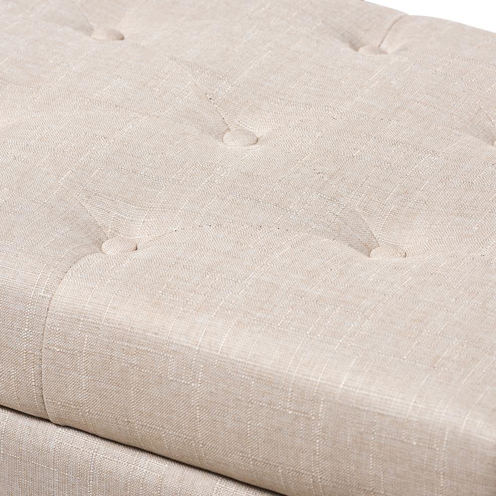 Michaela Modern and Contemporary Beige Fabric Upholstered Storage Ottoman