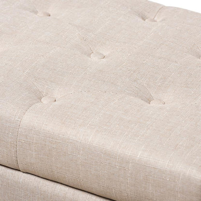 Michaela Modern and Contemporary Beige Fabric Upholstered Storage Ottoman