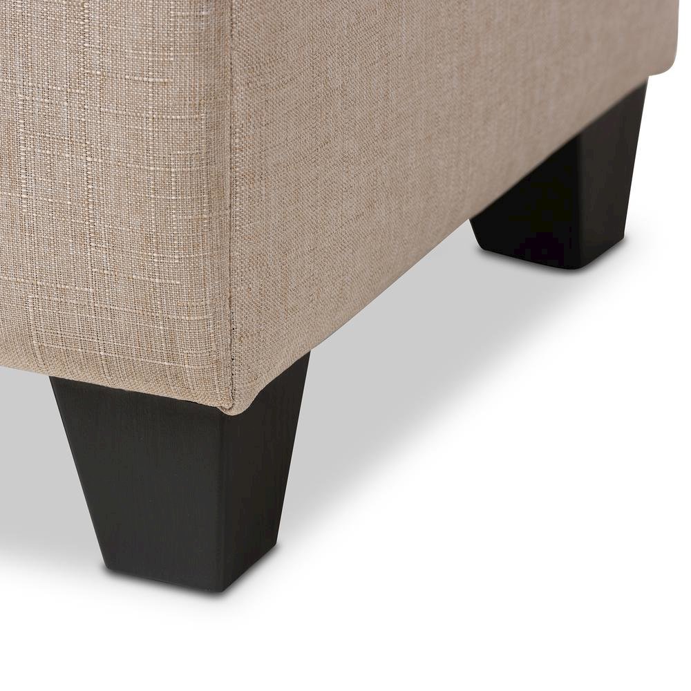 Michaela Modern and Contemporary Beige Fabric Upholstered Storage Ottoman