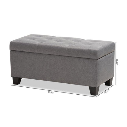 Michaela Modern and Contemporary Grey Fabric Upholstered Storage Ottoman