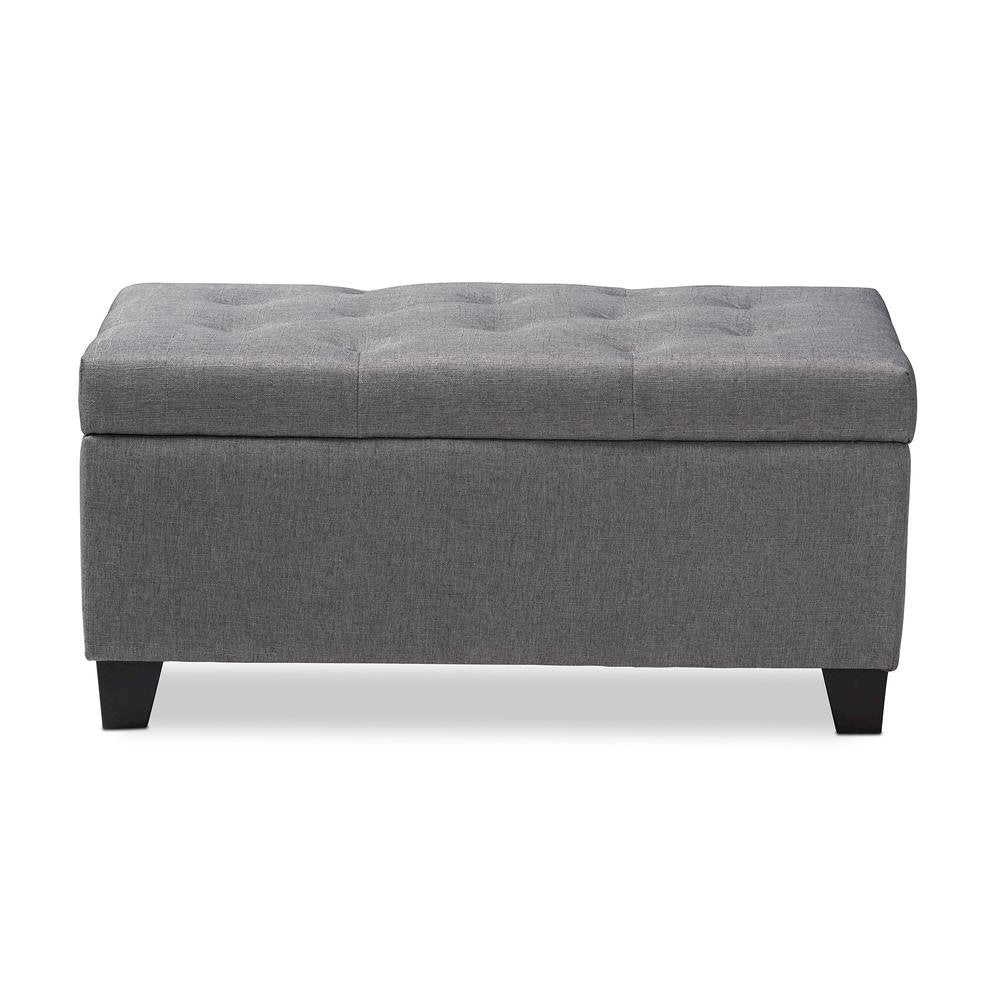 Michaela Modern and Contemporary Grey Fabric Upholstered Storage Ottoman