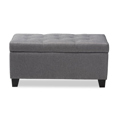 Michaela Modern and Contemporary Grey Fabric Upholstered Storage Ottoman
