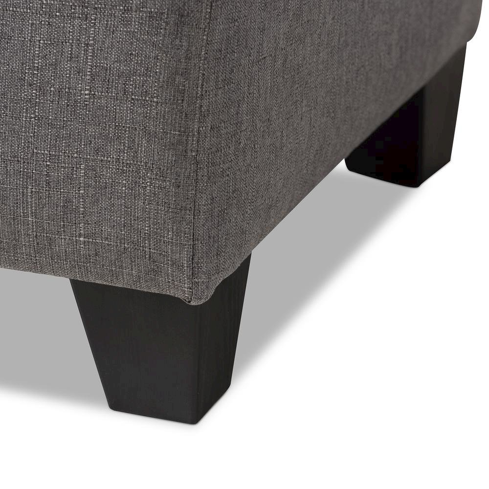 Michaela Modern and Contemporary Grey Fabric Upholstered Storage Ottoman