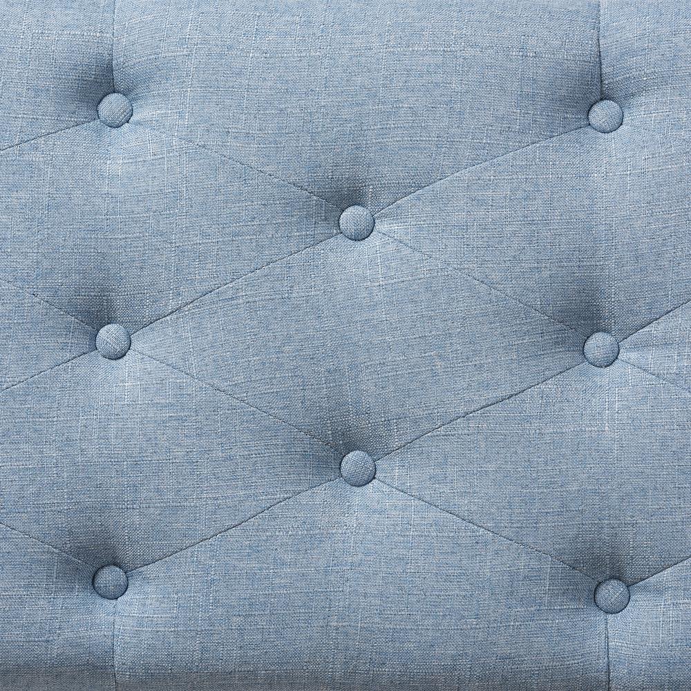 Michaela Modern and Contemporary Light Blue Fabric Upholstered Storage Ottoman