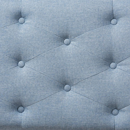 Michaela Modern and Contemporary Light Blue Fabric Upholstered Storage Ottoman
