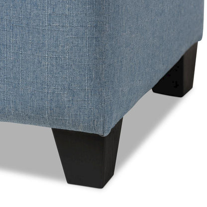 Michaela Modern and Contemporary Light Blue Fabric Upholstered Storage Ottoman