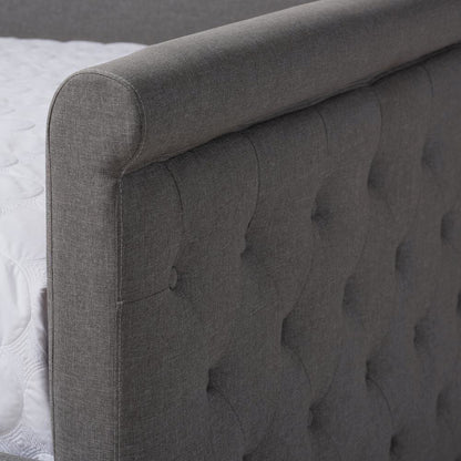 Grey Fabric Upholstered Full Size Daybed with Trundle