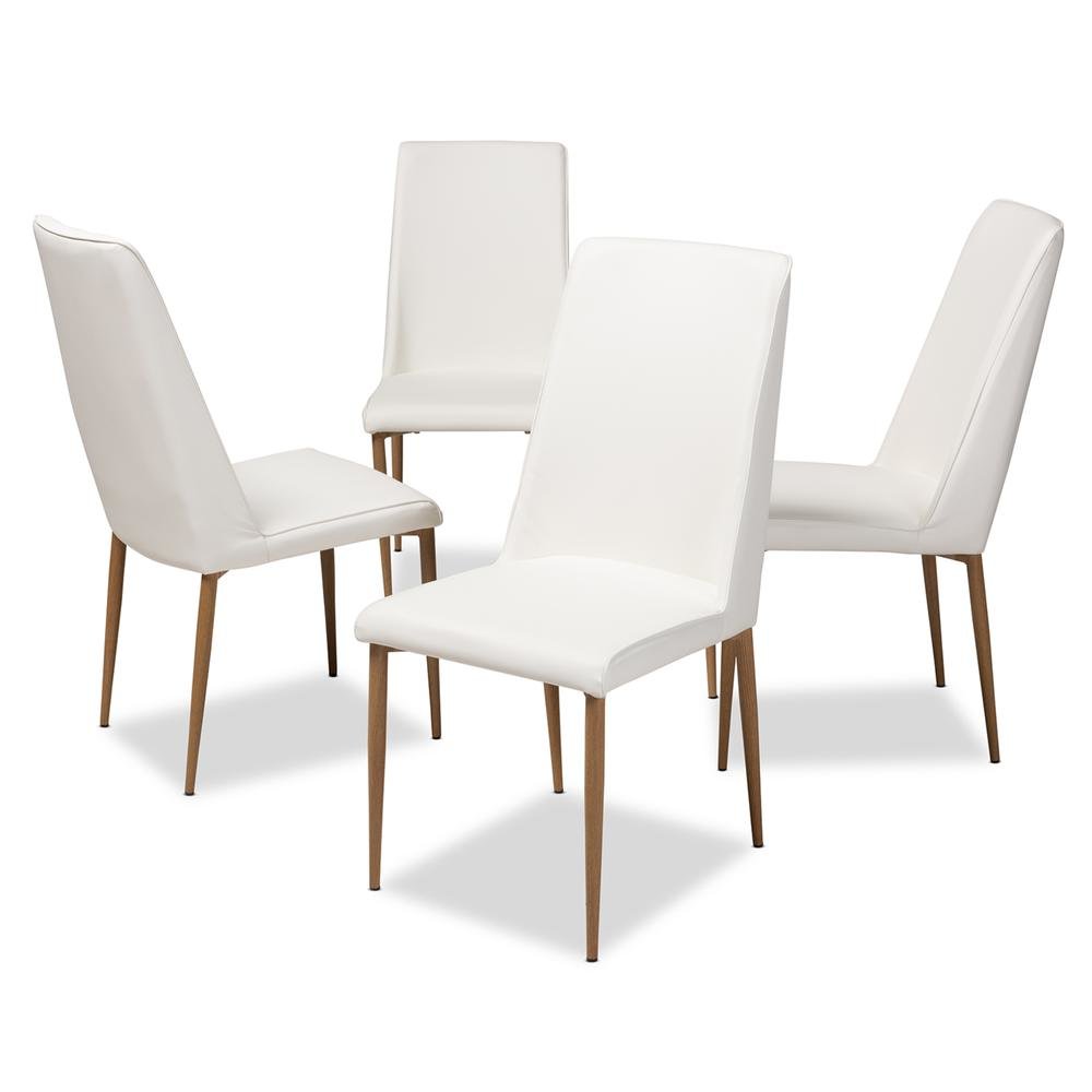White Faux Leather Upholstered Dining Chair (Set of 4)