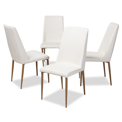 White Faux Leather Upholstered Dining Chair (Set of 4)